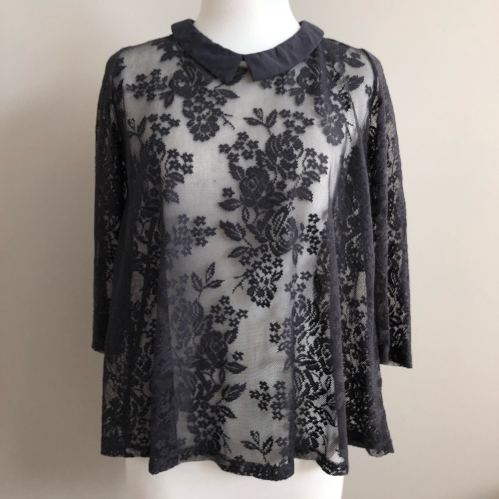 Zara Trafaluc Floral Lace Top Size Medium